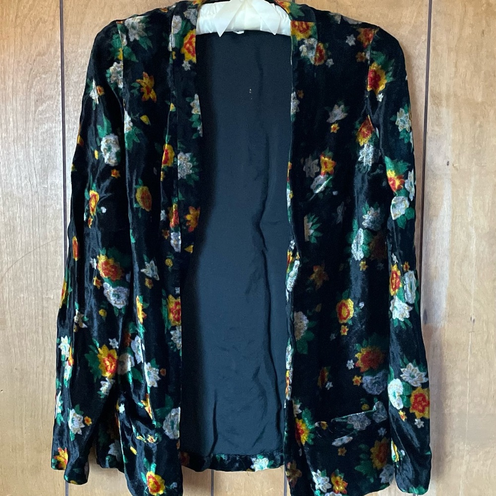 Vintage Floral Vevet Bolero Jacket, XXS-XS